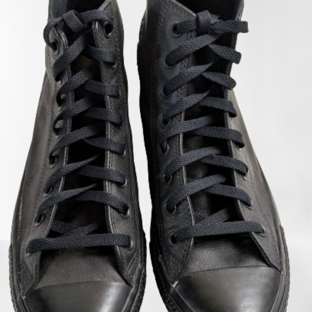 Converse Chuck Taylor Shoes All Star HighTop Black Leather 135251C Mens Size 11 - Picture 3 of 12